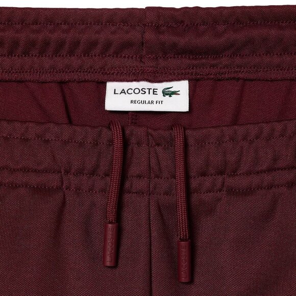 Lacoste Men's Tracksuit Pants Contrast Pinstripe Piping Elastic Waist Bordeaux - Picture 4 of 6